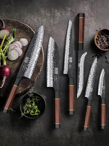HOSHANHO 5 Pieces Knife Set, Japanese High Carbon Steel Kitchen Knife Sets, Professional Ultra Sharp Chef Knives Set with Ergonomic Rosewood Handle