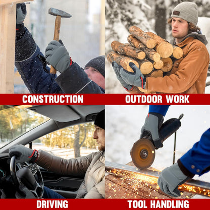 HANDLANDY Work Gloves for Men & Women, Utility Mechanic Working Gloves Touch Screen, Flexible Gardening Gloves for Yard