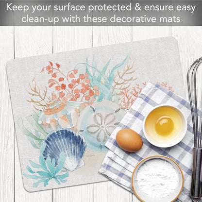 Cut N' Funnel Farmhouse Fall Designer Flexible Cutting Board Mat 15" x 11.5" Made in the USA Decorative Flexible Easy to Clean