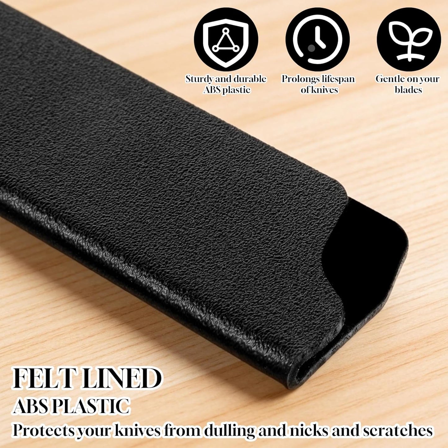 ABS Knife Cover for 5" Santoku Knife – Universal Blade Protector Sleeve, Hard Edge Guard for Kitchen Knives, Home Chef Knive Sheath (Black)