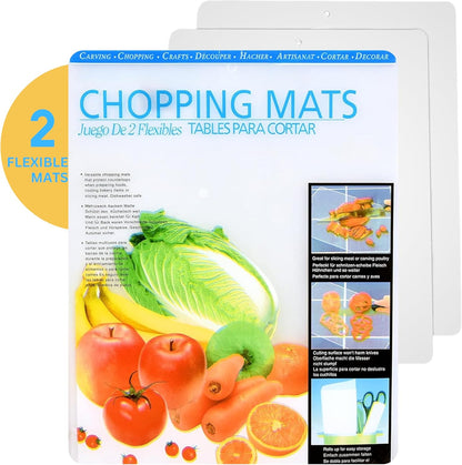Kitchen Cutting Board | Flexible Chopping Mats | Food Safety | Hanging Hole for Easy Drying |12x15” Size | Set of 20