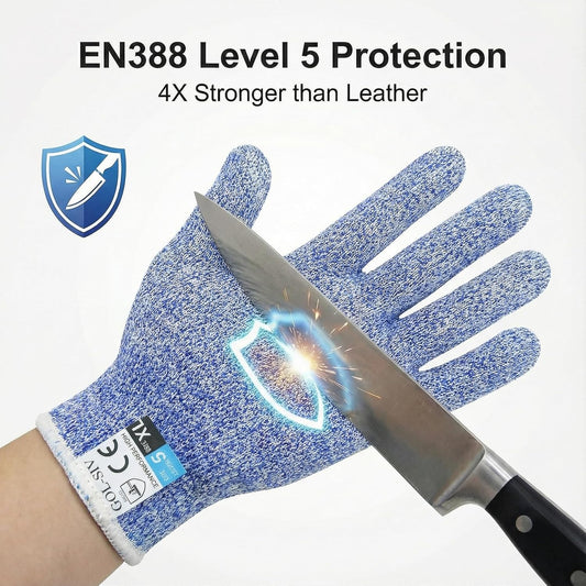 A5 Cut Resistant Gloves, Level 5 Protection, Safety Work Gloves for Kitchen Cutting, Oyster Shucking, Wood Carving, Meat Cutting, Fish Handling, Pink, XL