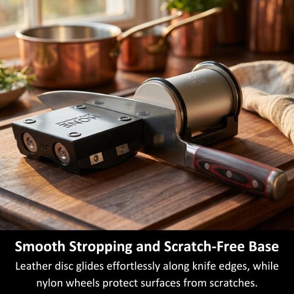 𝗛𝗢𝗡𝗘 Vertical Strop: Fixed-Angle Knife Stropping System for Precise, Consistent Edge Finishing