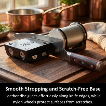 𝗛𝗢𝗡𝗘 Vertical Strop: Fixed-Angle Knife Stropping System for Precise, Consistent Edge Finishing