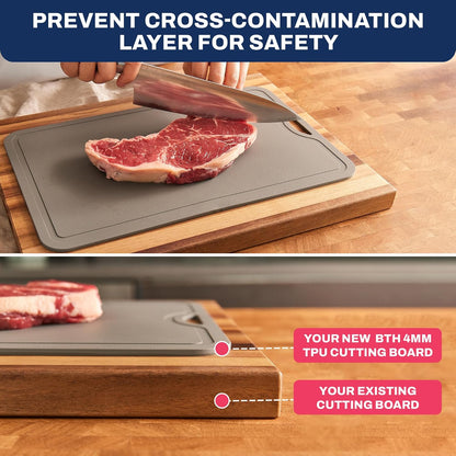 TPU Cutting Board Flexible Mat, 14.5" x 9" Nonslip Korean Cutting Board for kitchen, BPA Free Flexible Chopping Board, TPU Material Double-sided Dishwasher Safe