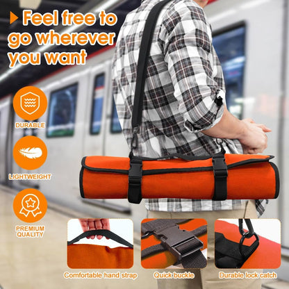 Chef Knife Bag With 24 Slots Cutlery Knives Holders Protectors, Kitchen Travel Cooking Tools, Portable Canvas Knife Roll Storage Bag Chef Case for Camping or Working with an Adjustable Shoulder Strap
