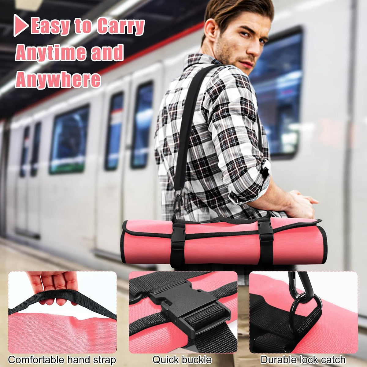 Chef Knife Bag With 24 Slots Cutlery Knives Holders Protectors, Kitchen Travel Cooking Tools, Portable Canvas Knife Roll Storage Bag Chef Case for Camping or Working with an Adjustable Shoulder Strap