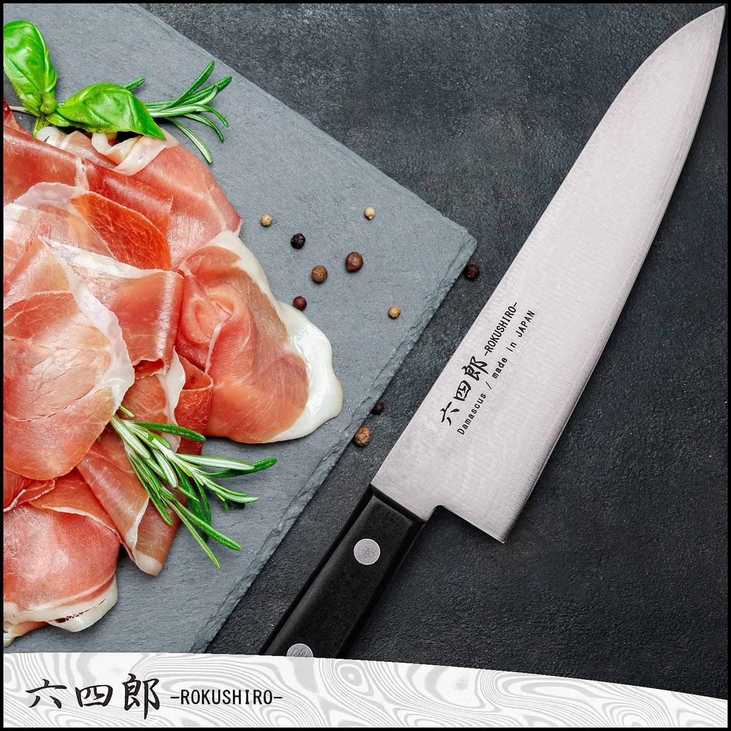 Gyuto Knife 7.1-Inch (180mm), 37-Layer VG10 Damascus Hammered Kitchen Chef Knife, High Carbon Stainless Steel Forged Blade