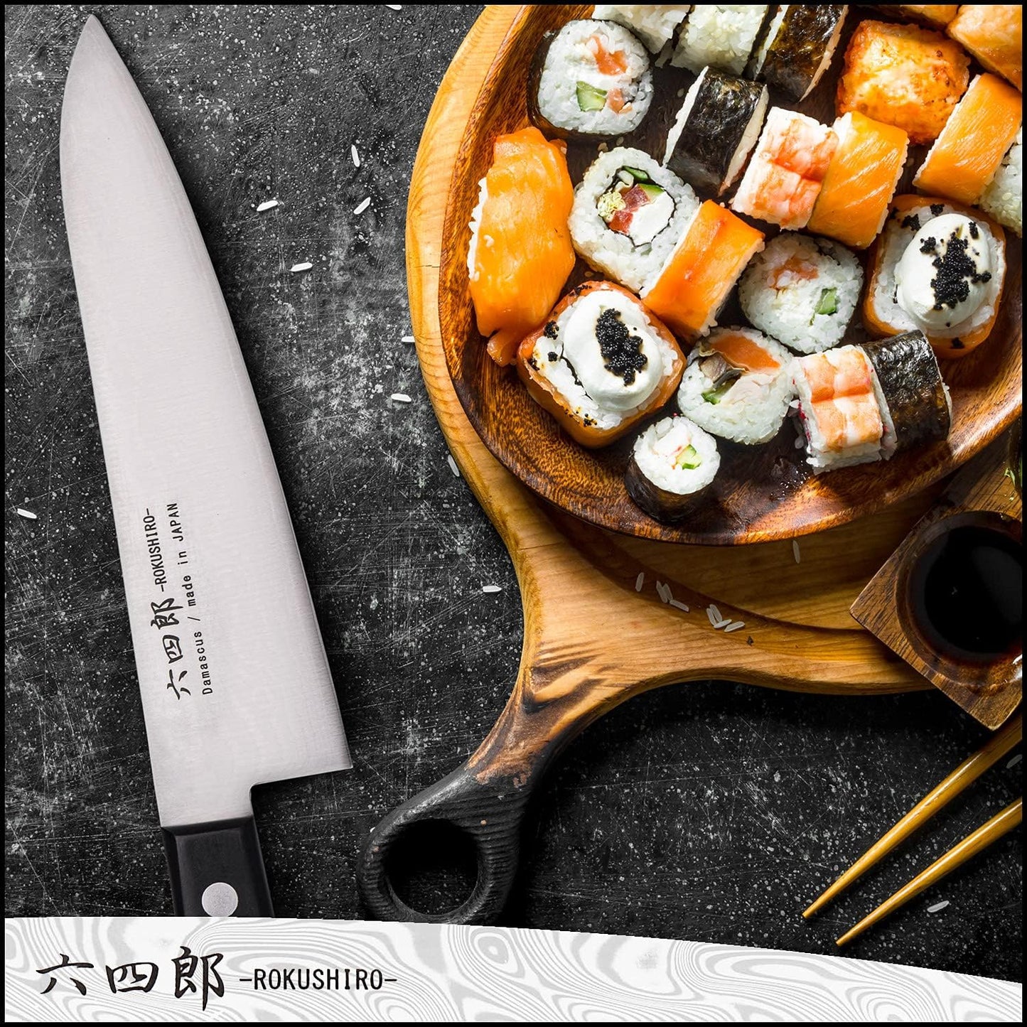 Gyuto Knife 7.1-Inch (180mm), 37-Layer VG10 Damascus Hammered Kitchen Chef Knife, High Carbon Stainless Steel Forged Blade