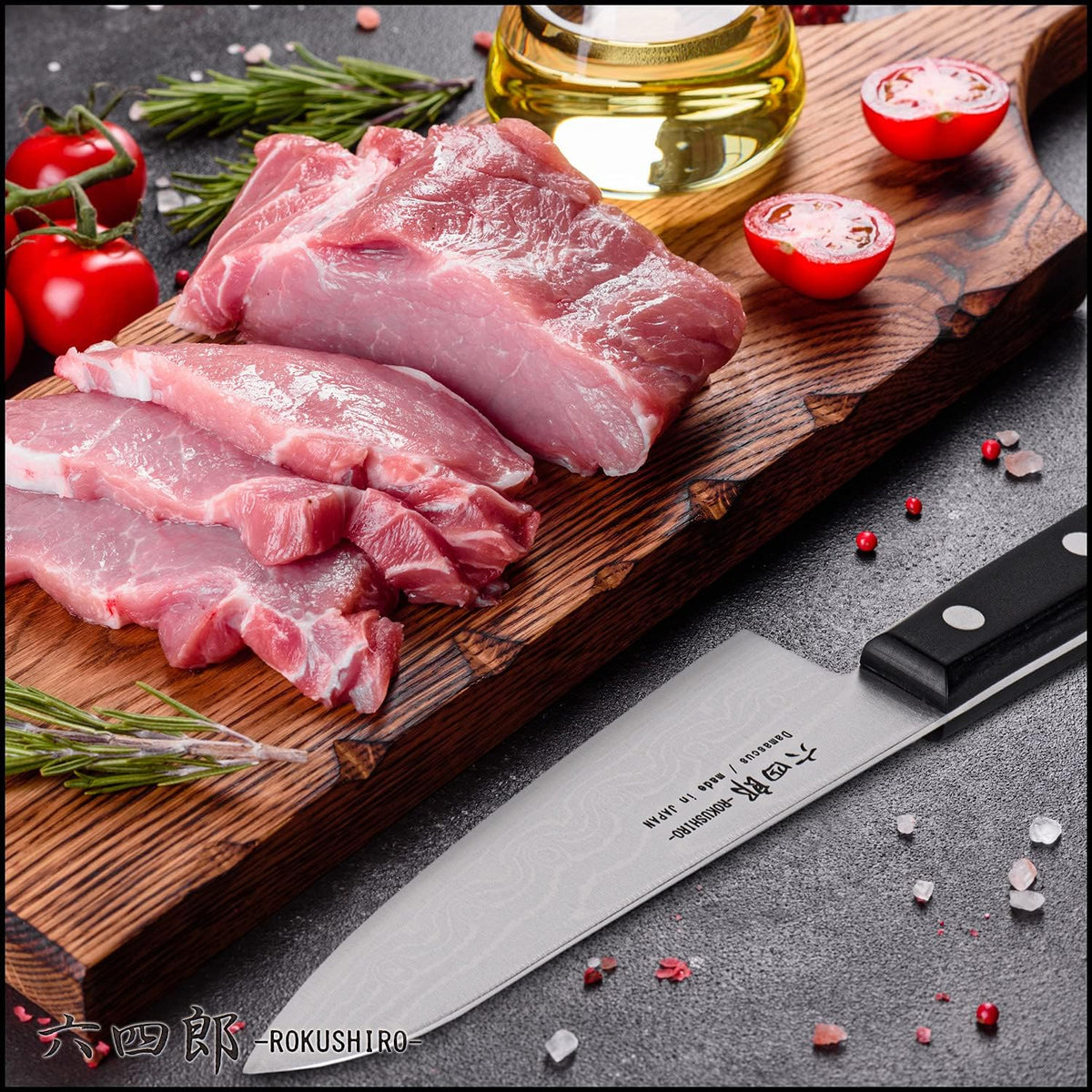 Gyuto Knife 7.1-Inch (180mm), 37-Layer VG10 Damascus Hammered Kitchen Chef Knife, High Carbon Stainless Steel Forged Blade