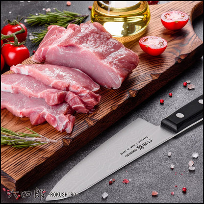 Gyuto Knife 7.1-Inch (180mm), 37-Layer VG10 Damascus Hammered Kitchen Chef Knife, High Carbon Stainless Steel Forged Blade