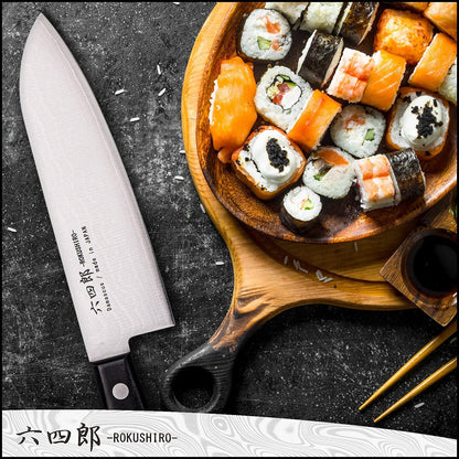 Gyuto Knife 7.1-Inch (180mm), 37-Layer VG10 Damascus Hammered Kitchen Chef Knife, High Carbon Stainless Steel Forged Blade
