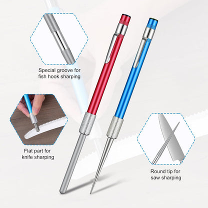 2 PCS Diamond Sharpening Rod, Pocket Knife Sharpener Rod Retractable Knife Sharpener Steel Small Diamond Sharpeners Multifunctional Knives Sharpening Tool for Kitchen Outdoor Serrated Stick Tools