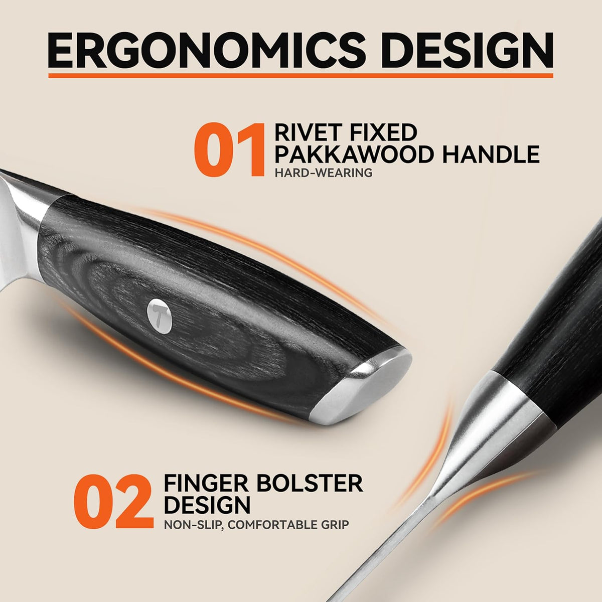 Fillet Knife, 7 Inch Professional Fish Boning Knife for Trimming Meat & Poultry, Flexible Blade, High Carbon German Steel, Riveted Handle - Falcon Series