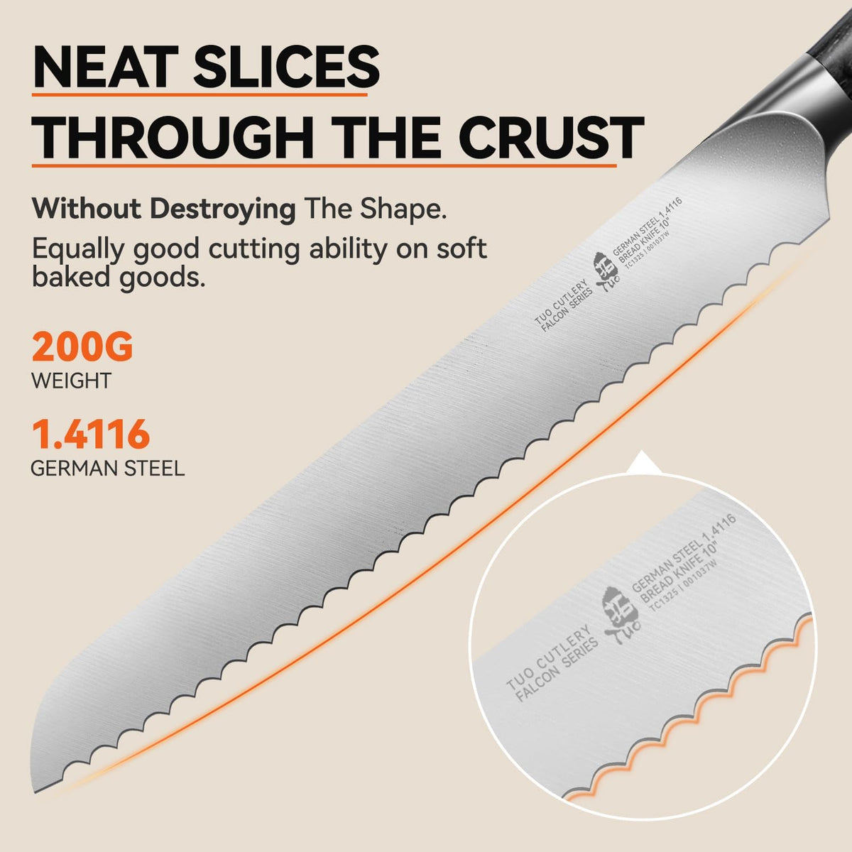 Fillet Knife, 7 Inch Professional Fish Boning Knife for Trimming Meat & Poultry, Flexible Blade, High Carbon German Steel, Riveted Handle - Falcon Series