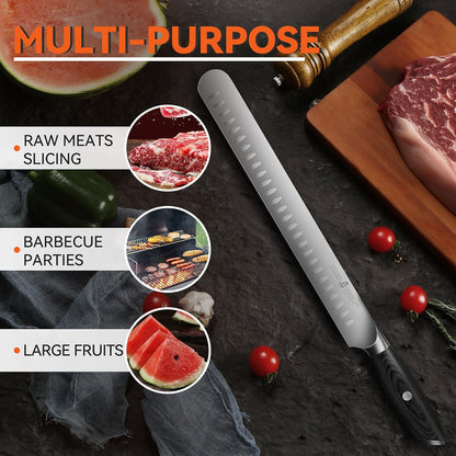 Fillet Knife, 7 Inch Professional Fish Boning Knife for Trimming Meat & Poultry, Flexible Blade, High Carbon German Steel, Riveted Handle - Falcon Series