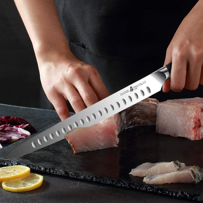 Fillet Knife, 7 Inch Professional Fish Boning Knife for Trimming Meat & Poultry, Flexible Blade, High Carbon German Steel, Riveted Handle - Falcon Series