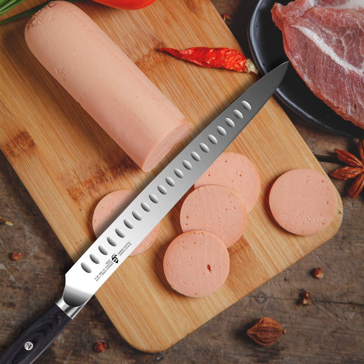 Fillet Knife, 7 Inch Professional Fish Boning Knife for Trimming Meat & Poultry, Flexible Blade, High Carbon German Steel, Riveted Handle - Falcon Series