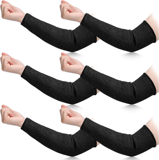 3 Pairs Arm Protectors for Thin Skin and Bruising Cut Resistant Forearm Sleeve Level 5 Arm Burn Protection Sleeve(12.6 Inch,Black)
