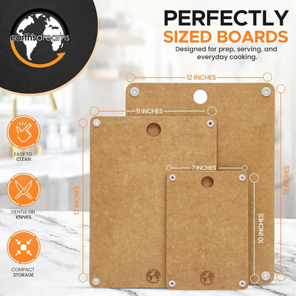 Composite Wood Cutting Board 17” x 12” – Extra Large, Non-Toxic, Dishwasher Safe, Knife-Friendly, Heavy-Duty Kitchen & Charcuterie Board (Tan/Black)