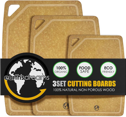 Composite Wood Cutting Board 17” x 12” – Extra Large, Non-Toxic, Dishwasher Safe, Knife-Friendly, Heavy-Duty Kitchen & Charcuterie Board (Tan/Black)