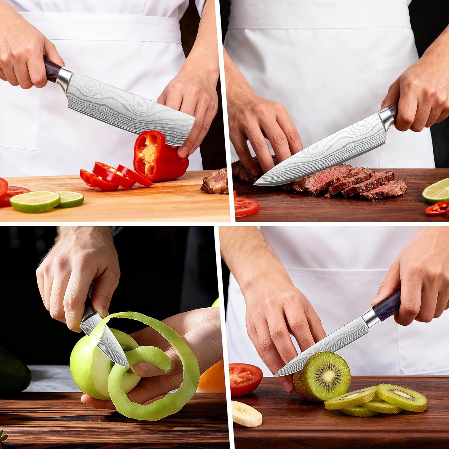 8-Inch Meat Cleaver Butcher Knife - High-Carbon Stainless Steel Professional Cleaver Chefs Knife Cutting Knives with Ergonomic Wood Handle & Gift Box for Cooking