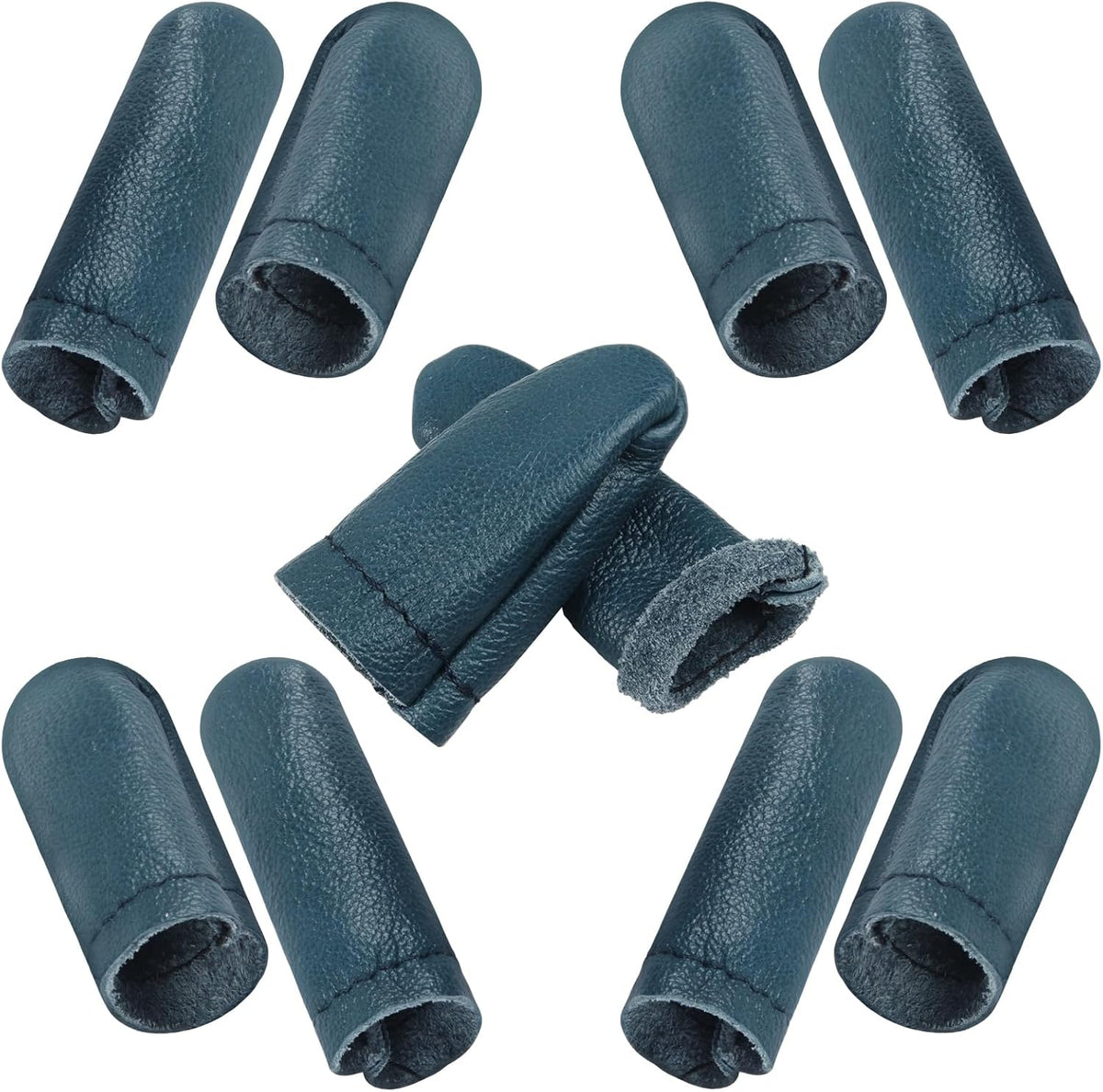 10 PCS Leather Finger Protector Needle - Needle Felting Knitting Finger Protector, Needle Felting Knitting Finger Thimble Guards Tools, Needlework Fingers Thumb Protection Sleeve Cots(Random Color)