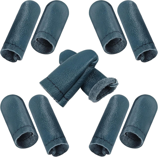 10 PCS Leather Finger Protector Needle - Needle Felting Knitting Finger Protector, Needle Felting Knitting Finger Thimble Guards Tools, Needlework Fingers Thumb Protection Sleeve Cots(Random Color)