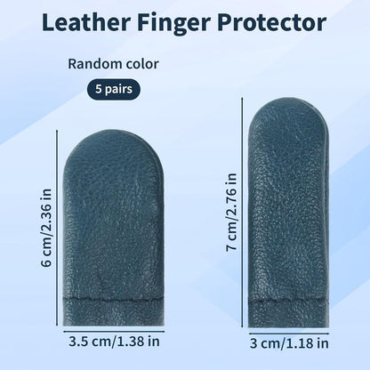 10 PCS Leather Finger Protector Needle - Needle Felting Knitting Finger Protector, Needle Felting Knitting Finger Thimble Guards Tools, Needlework Fingers Thumb Protection Sleeve Cots(Random Color)