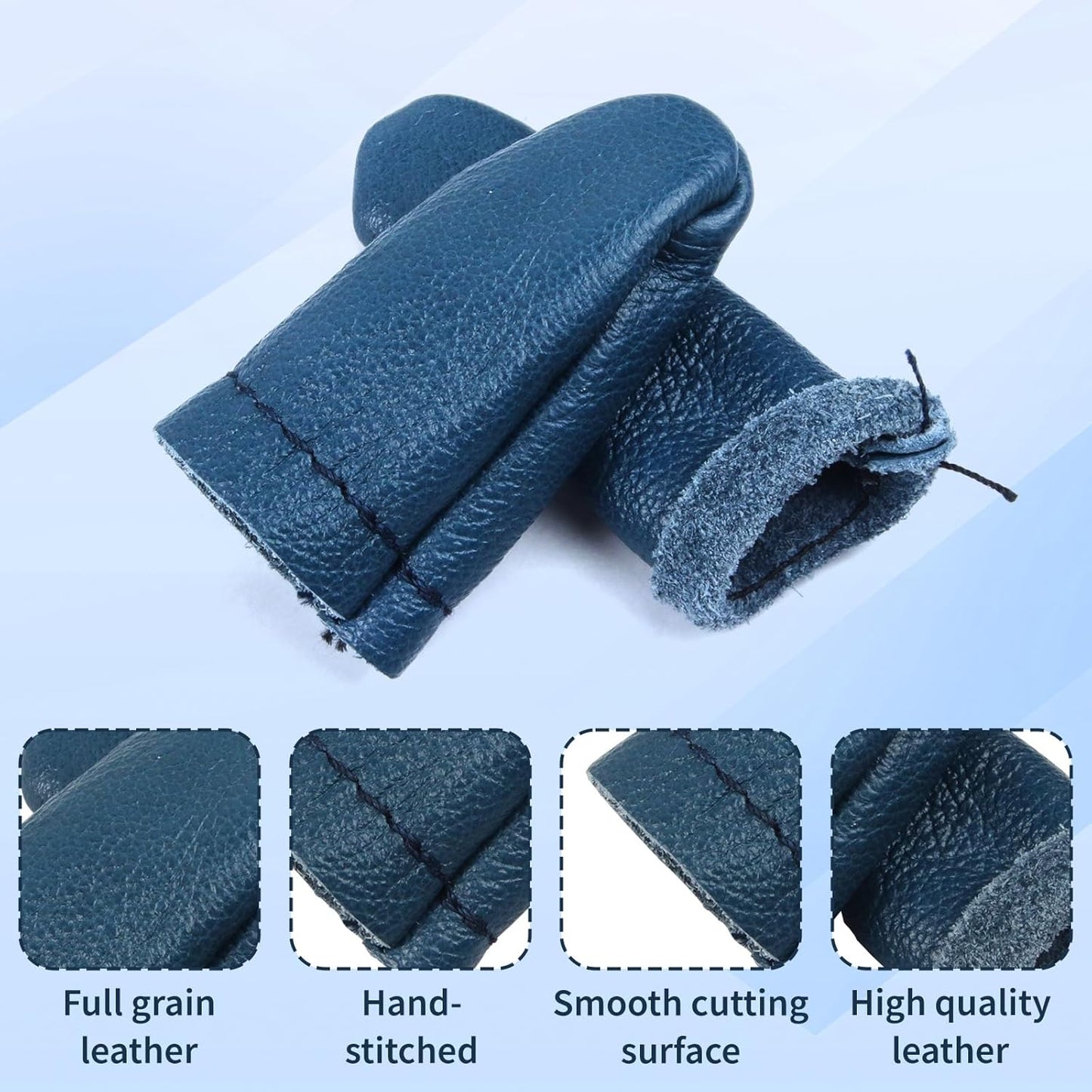 10 PCS Leather Finger Protector Needle - Needle Felting Knitting Finger Protector, Needle Felting Knitting Finger Thimble Guards Tools, Needlework Fingers Thumb Protection Sleeve Cots(Random Color)