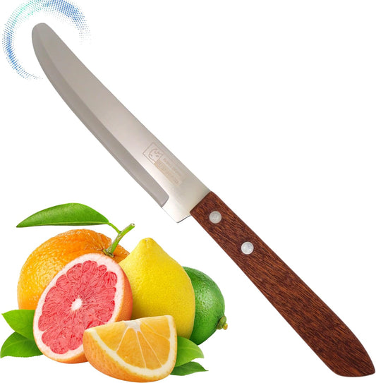 Round Tip Kitchen Knife, Blunt Paring Knife, Safety Knives for Seniors Elderly, Non-Pointed Safety Tip, for Cutting Fruits and Vegetables, Smooth Sharp Blade (One Knife)