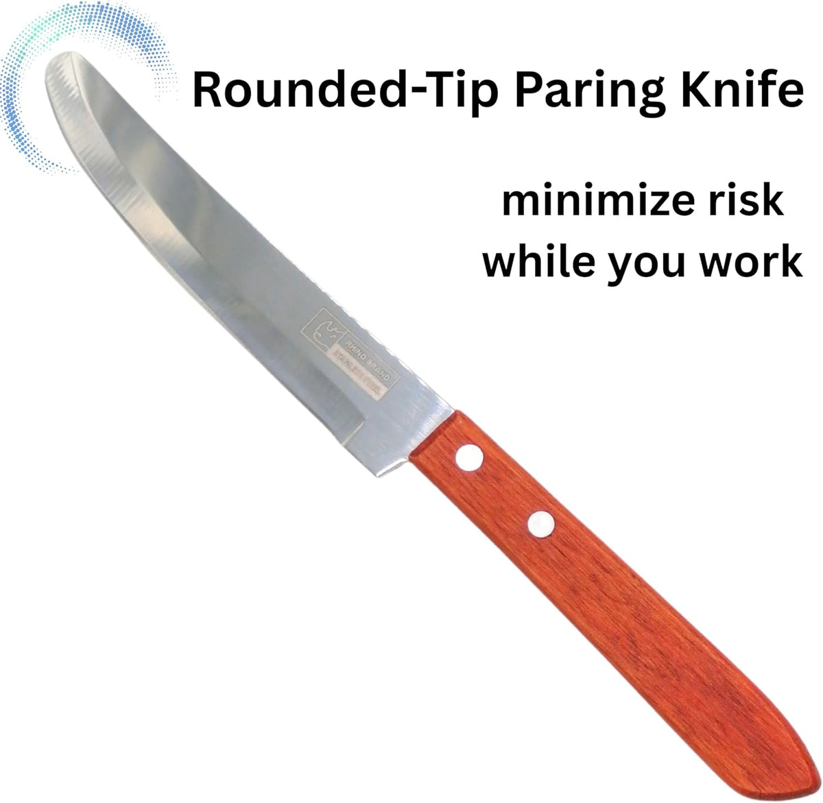 Round Tip Kitchen Knife, Blunt Paring Knife, Safety Knives for Seniors Elderly, Non-Pointed Safety Tip, for Cutting Fruits and Vegetables, Smooth Sharp Blade (One Knife)