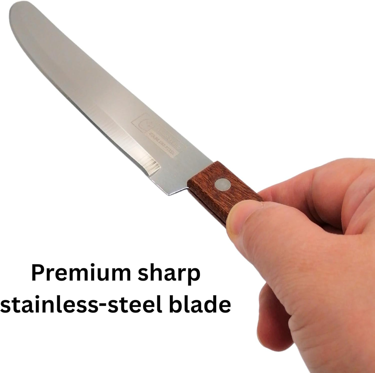 Round Tip Kitchen Knife, Blunt Paring Knife, Safety Knives for Seniors Elderly, Non-Pointed Safety Tip, for Cutting Fruits and Vegetables, Smooth Sharp Blade (One Knife)