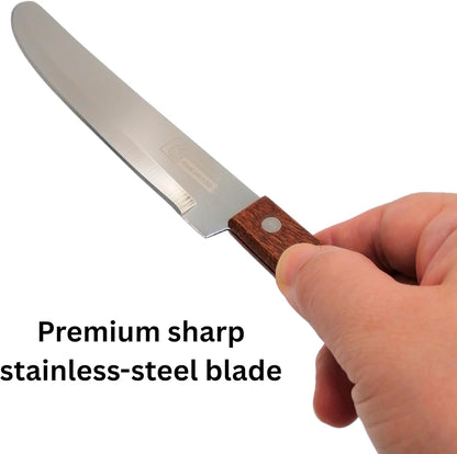 Round Tip Kitchen Knife, Blunt Paring Knife, Safety Knives for Seniors Elderly, Non-Pointed Safety Tip, for Cutting Fruits and Vegetables, Smooth Sharp Blade (One Knife)
