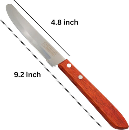 Round Tip Kitchen Knife, Blunt Paring Knife, Safety Knives for Seniors Elderly, Non-Pointed Safety Tip, for Cutting Fruits and Vegetables, Smooth Sharp Blade (One Knife)