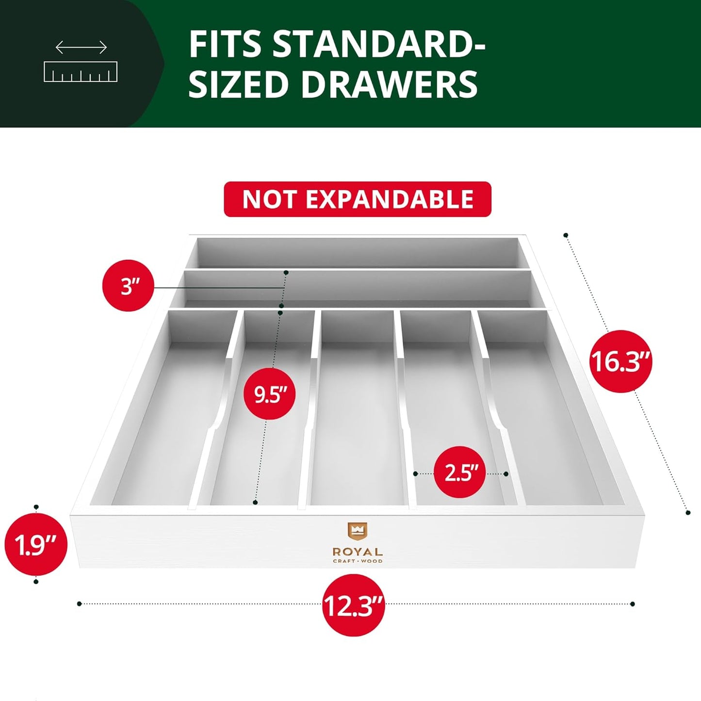 Luxury Bamboo Kitchen Drawer Organizer - Silverware Organizer, Utensil Holder & Cutlery Tray Drawer Dividers for Flatware (9 Slot, Natural)