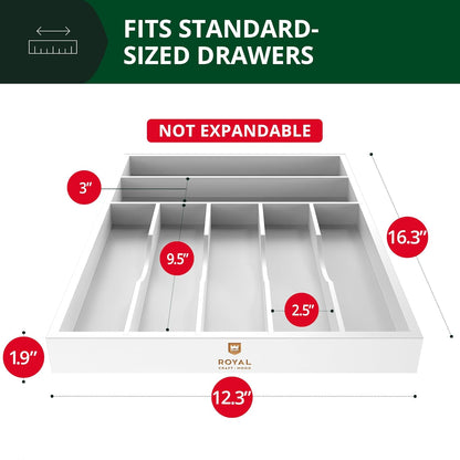 Luxury Bamboo Kitchen Drawer Organizer - Silverware Organizer, Utensil Holder & Cutlery Tray Drawer Dividers for Flatware (9 Slot, Natural)