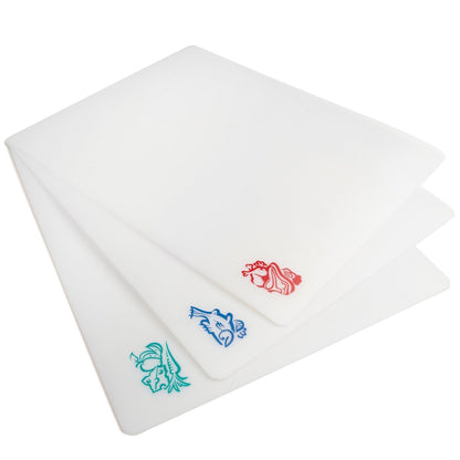 Icon Cut N Slice Flexible Cutting Boards, 11.5in/29cm x 15in/38cm, White, Set of 3