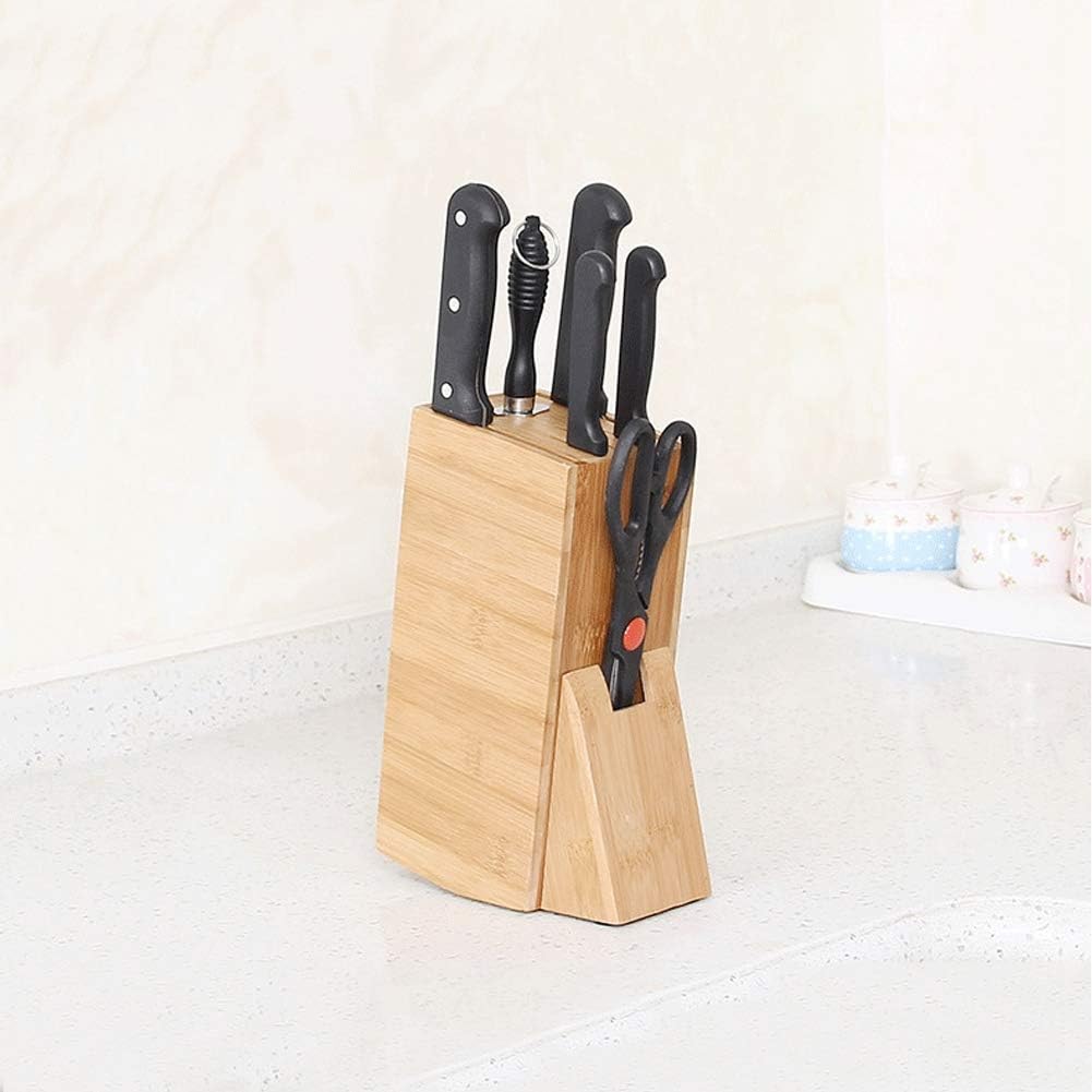 Knife Block,6 Slot Universal Knife Block without Knives,Countertop Butcher Block Knife Holder and Organizer with Wide Slots for Easy Kitchen Knife Storage, Knife Block,6 Slot Universal Knife Bloc