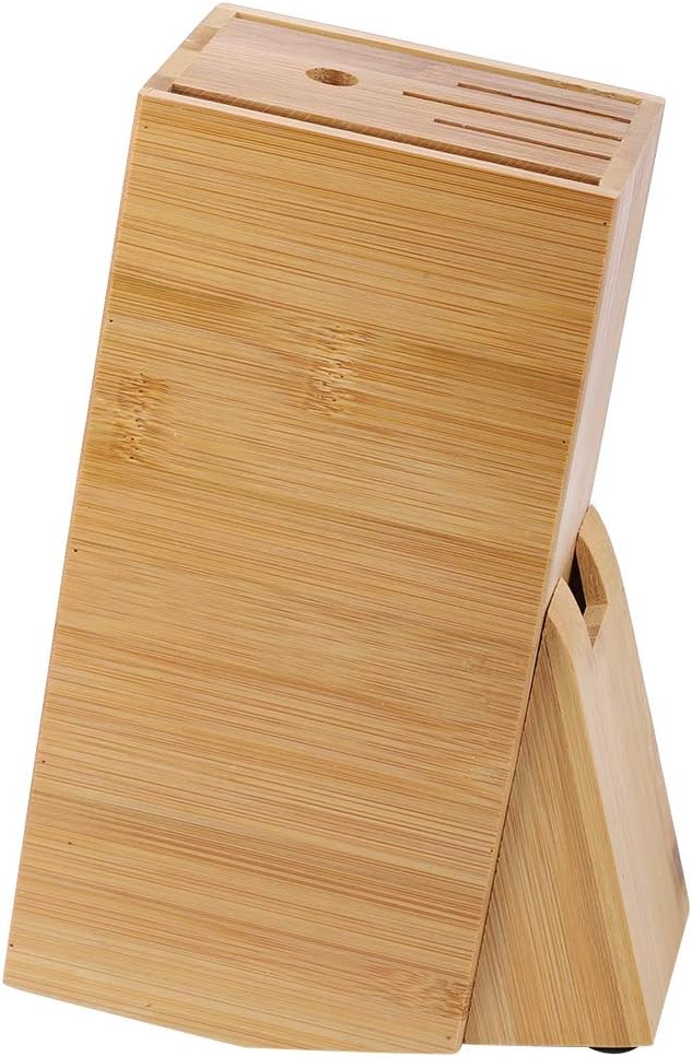 Knife Block,6 Slot Universal Knife Block without Knives,Countertop Butcher Block Knife Holder and Organizer with Wide Slots for Easy Kitchen Knife Storage, Knife Block,6 Slot Universal Knife Bloc