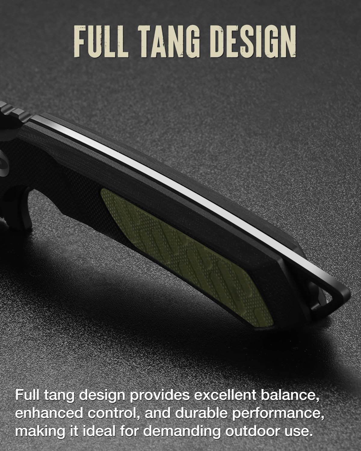 8 Inch Fixed Blade Knife with Kydex Sheath | D2 Steel Full Tang Outdoor Camping Knife, G10 Handle for Bushcraft, Survival, Camping, Hiking