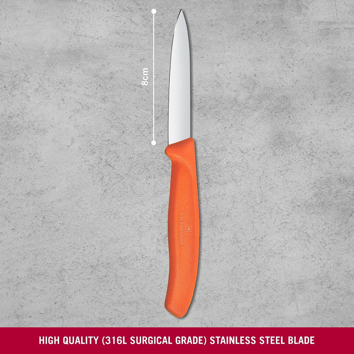 Swiss Classic 3.25 Inch Straight Edge Spear Point Paring Knife - Orange