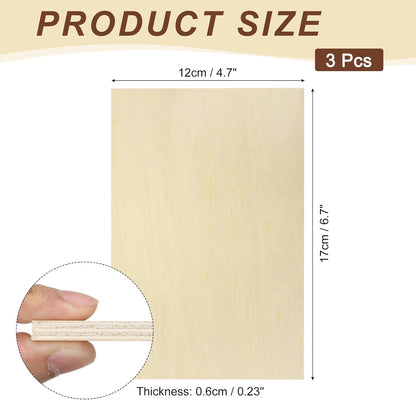 5pcs Basswood Sheet 4" x 6" x 1/4" Unfinished Wood Plywood Boards for Painting Crafts, Laser, Cutting, Engraving