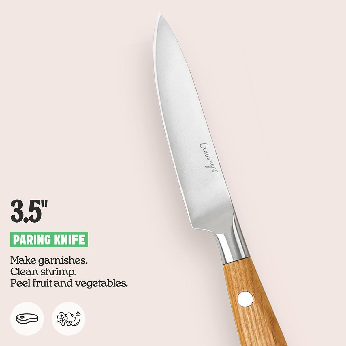 3-Piece Kitchen Knife Set, Stainless Steel