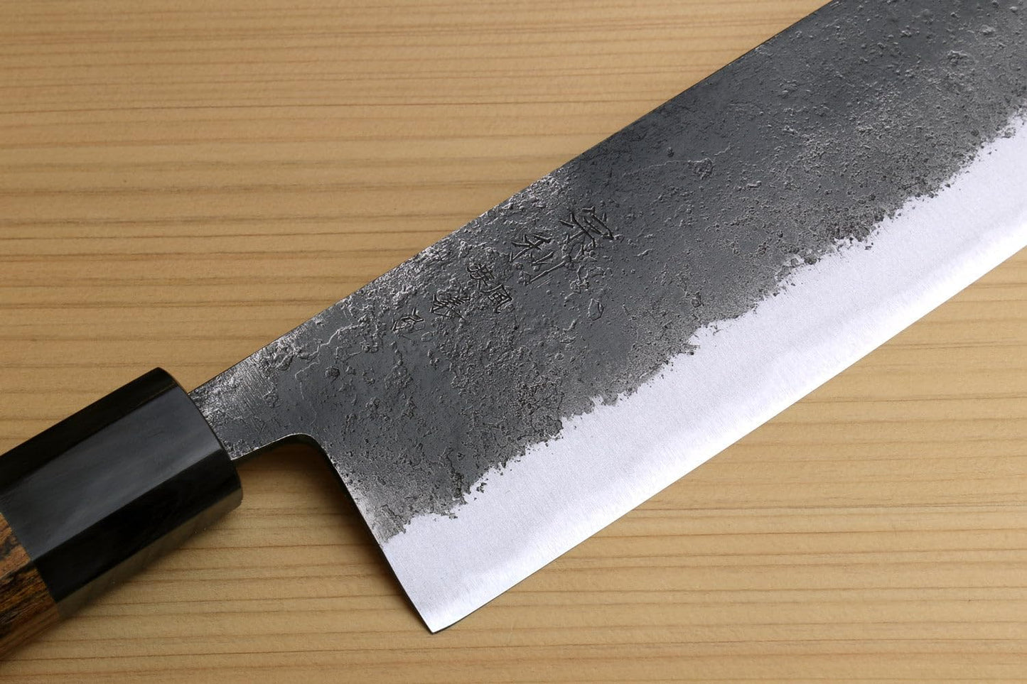 Yoshihiro Nashiji High Carbon White Steel #2 Japanese Nakiri Vegetable Knife with Cocobolo Wood Handle (6.5'' (165mm) & Saya)