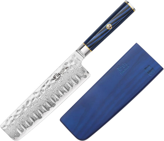 Cangshan KITA Series Nakiri Knife, High Carbon X-7 Damascus Steel, 505491 (7-Inch)