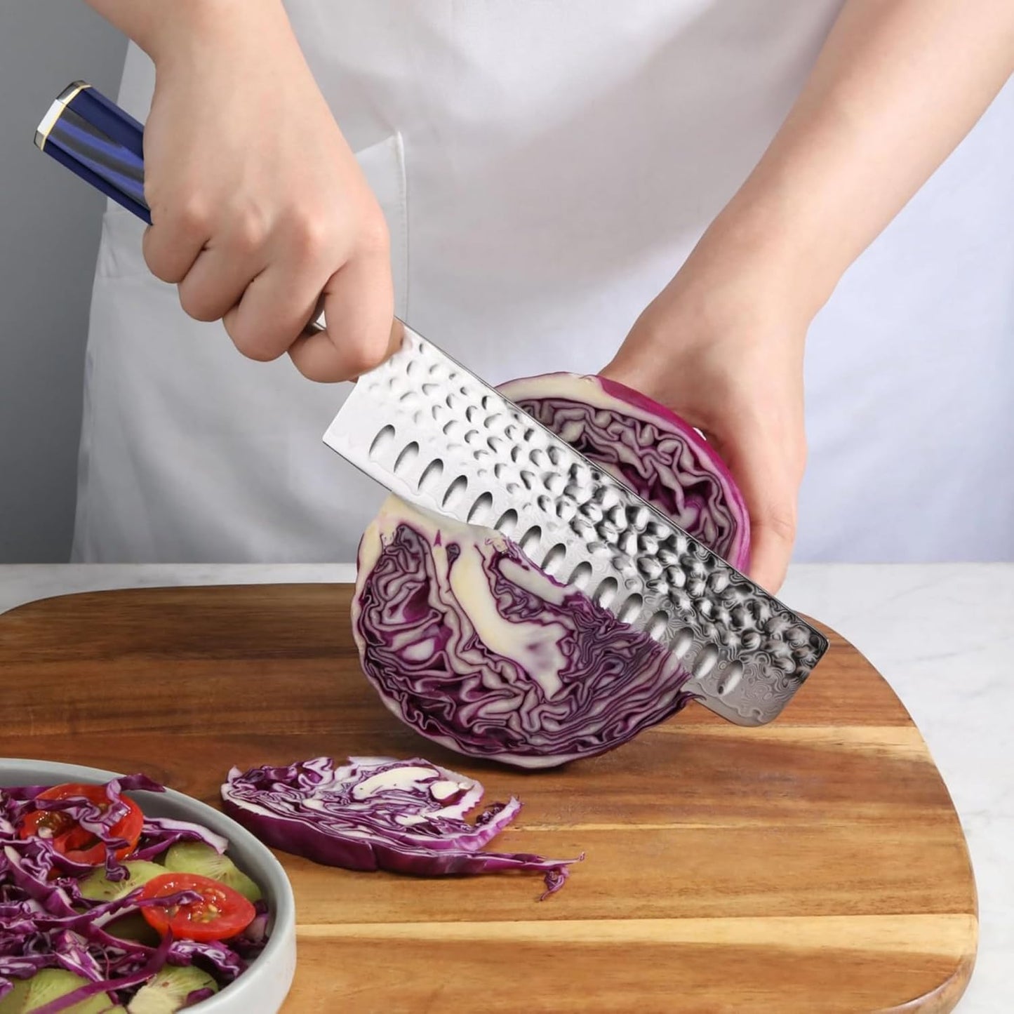 Cangshan KITA Series Nakiri Knife, High Carbon X-7 Damascus Steel, 505491 (7-Inch)