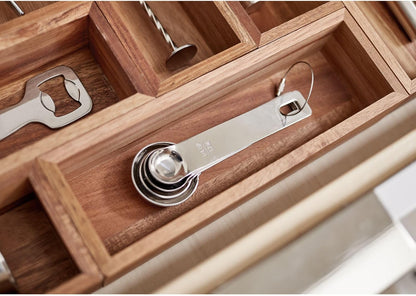 Acacia Wood Kitchen Drawer Organizer - Set of 3 - Natural | Kitchen and Pantry