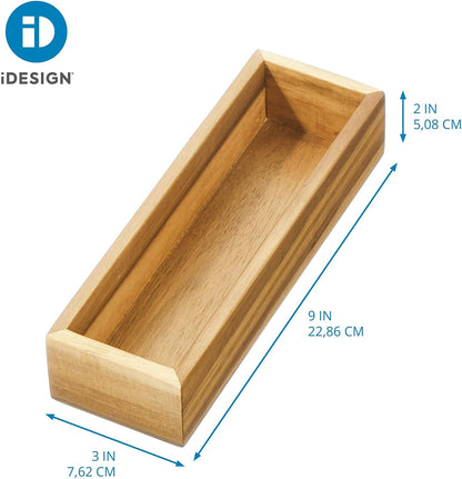 Acacia Wood Kitchen Drawer Organizer - Set of 3 - Natural | Kitchen and Pantry