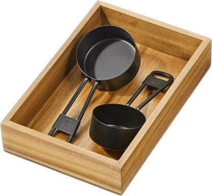 Acacia Wood Kitchen Drawer Organizer - Set of 3 - Natural | Kitchen and Pantry